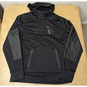 The North Face Mens Brolapse Hoodie Black Large Camo Logo Tech Material